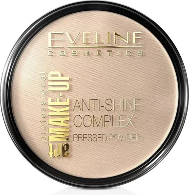 Пудра компактна Eveline Anti-Shine Complex матуюча мінеральна з шовком №31 Transparent, 14 г