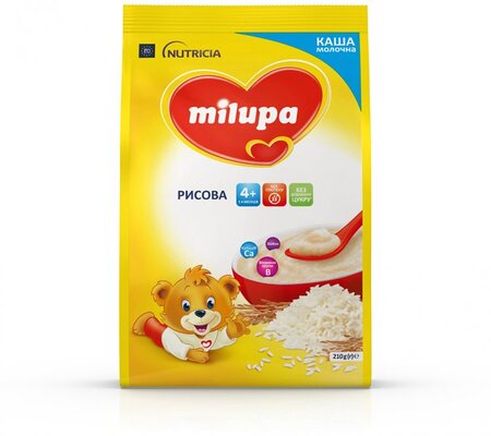 Каша молочна Milupa рисова для дітей з 4 місяців, 210 г