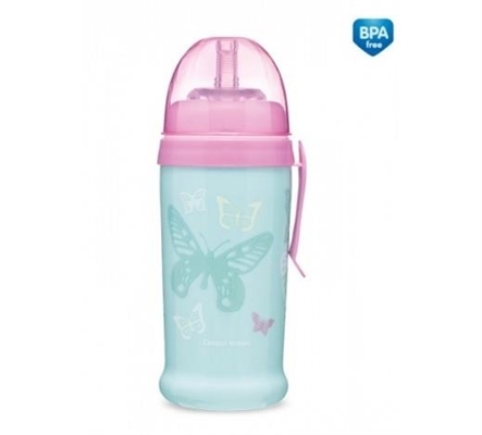 Поильник-непроливайка Canpol babies Butterfly, бирюзовый, 56/515_tur, 350 мл