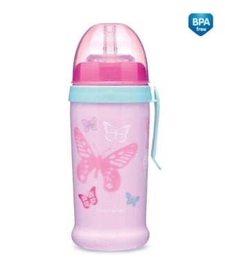 Поильник-непроливайка Canpol babies Butterfly, розовый, 56/515_pin, 350 мл