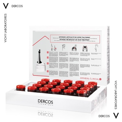 Комплексний засіб для волосся Vichy Dercos Aminexil Clinical 5 проти випадіння для жінок, 21 шт х 6 мл