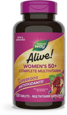 Мультивітаміни для жінок 50+ Nature's Way Alive! Women’s 50+ Complete Multivitamin, 130 таблеток