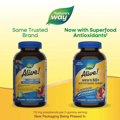 Мультивітаміни для чоловіків 50+ Nature's Way Alive! Men’s 50+ Gummy Multivitamin, 150 жувальних таблеток