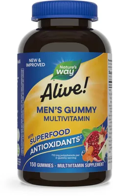 Мультивітаміни для чоловіків Nature's Way Alive! Men's Gummy MultiVitamin фрукти, 150 жувальних цукерок