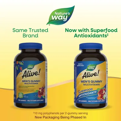 Мультивітаміни для чоловіків Nature's Way Alive! Men's Gummy MultiVitamin фрукти, 150 жувальних цукерок