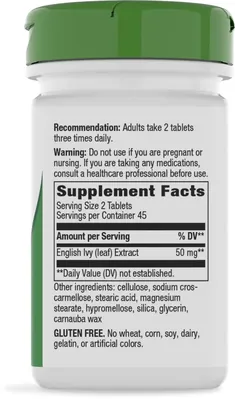 Плюща екстракт Nature's Way Ivy Extract, 90 веганських таблеток
