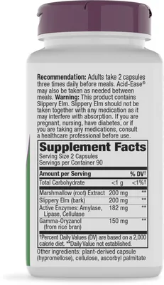 Підтримка травлення Nature's Way Acid Ease, 180 веганских капсул