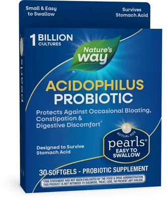 Пробіотик Nature's Way Acidophilus Probiotic Pearls, 30 м'яких капсул