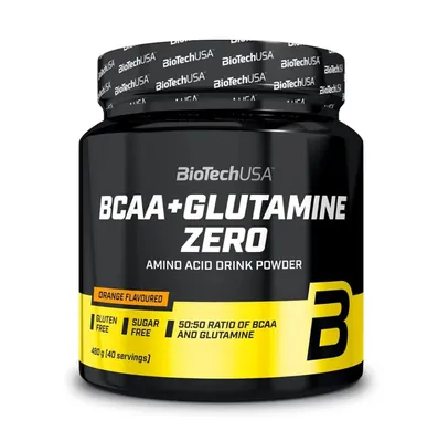 Амінокислоти Biotech BCAA + Glutamine ZERO, апельсин, 480 г