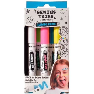 Набір джамбо-пензлів Beter Genius Tribe для обличчя та тіла, 5 кольорів