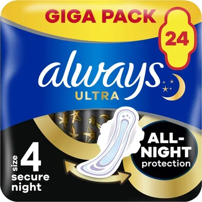 Прокладки гігієнічні Always Ultra Secure Night, 7 крапель, 4 розмір, 24 шт
