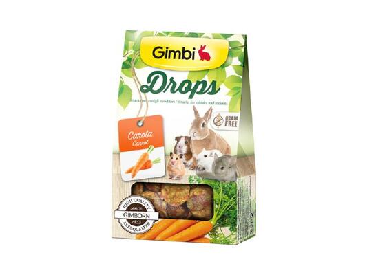 Лакомство для грызунов Gimbi Drops дропсы с морковью, 50 г