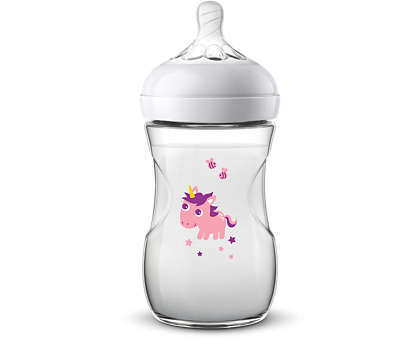 Бутылочка для кормления Philips Avent SCF070/25 Natural 2.0 с декором Единорог, 260 мл