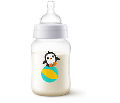 Бутылочка для кормления Philips Avent SCF821/13 Anti-Colic с декором Пингвин, 260 мл