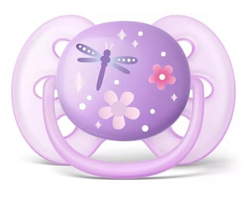 Пустышка силиконовая Philips Avent Ultra Soft SCF227/22, 6-18 месяцев, для девочек, 2 шт