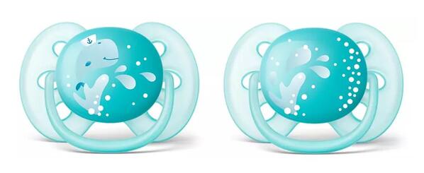 Пустышка силиконовая Philips Avent Ultra Soft SCF226/22, 6-18 месяцев, для мальчиков, 2 шт