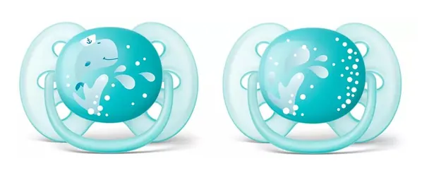 Пустушка силіконова Philips Avent Ultra Soft SCF226/22, 6-18 місяців, для хлопчиків, 2 шт