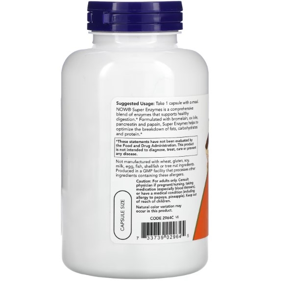 Супер Энзимы NOW Super Enzymes капсулы №180