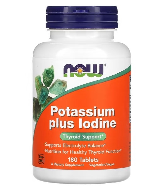 Калий плюс Йод NOW Potassium plus Iodine таблетки №180