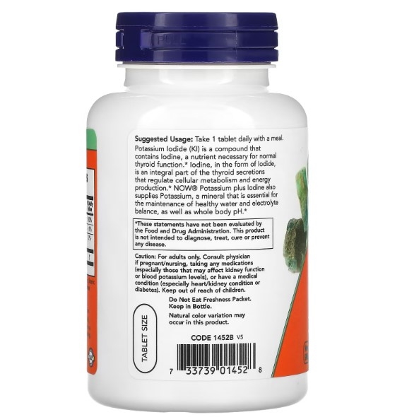 Калий плюс Йод NOW Potassium plus Iodine таблетки №180