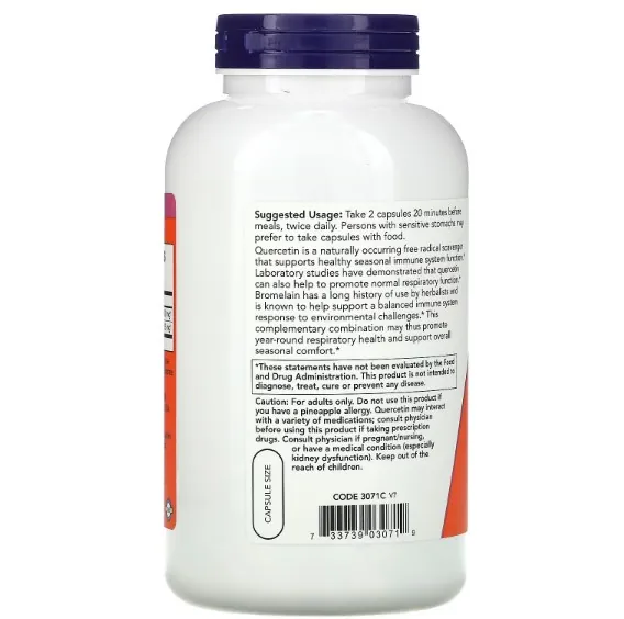 Кверцетин із Бромелайном NOW Quercetin with Bromelain вег. капсули №240