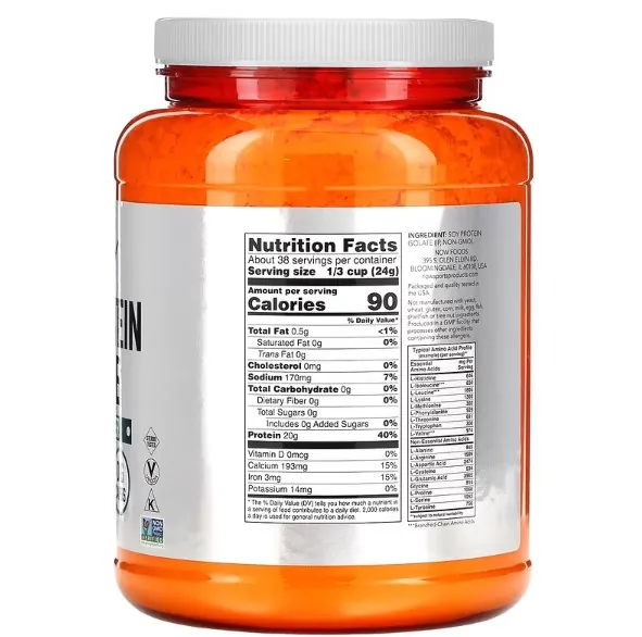 Протеїн соєвий ізолят Now Sports Soy Protein Isolate, без смаку, 907 г