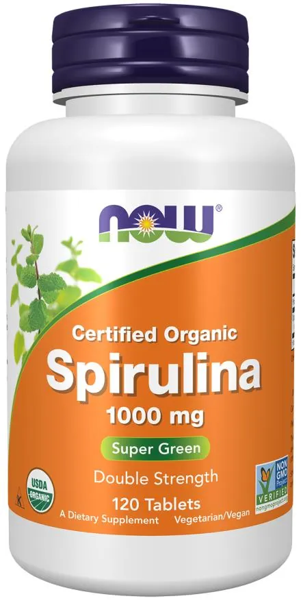 Спіруліна NOW Spirulina Organic Double Strength 1000 мг таблетки №120