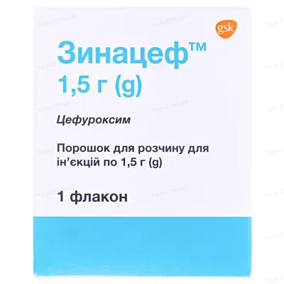 Зинацеф порошок для р-ну д/ін. по 1500 мг №1 у флак.