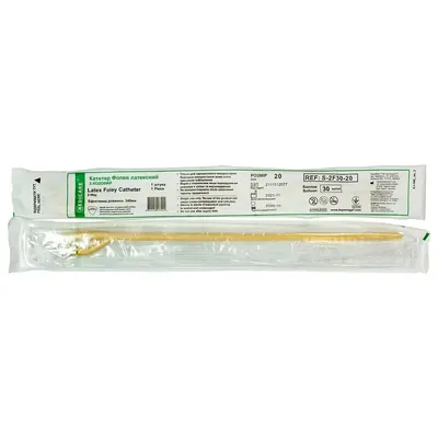 Катетер урологічний Medicare Latex Foley Catheter 2-Way тип Фолея латексний 20 Fr, 2-ходовий, 1 штука