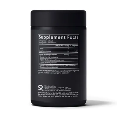 Концентрат чорниці Sports Research Blueberry Concentrate 800 мг, 60 капсул