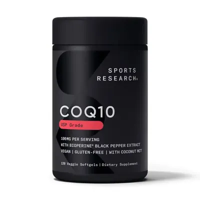 Коензим Q10 Sports Research CoQ10 100 мг, 120 вегетаріанських капсул