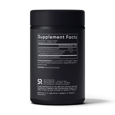 Коензим Q10 Sports Research CoQ10 100 мг, 120 вегетаріанських капсул