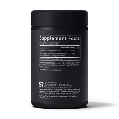 Коензим Q10 Sports Research CoQ10 100 мг, 120 вегетаріанських капсул