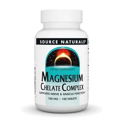 Магній хелатний Source Naturals Magnesium Chelate Complex, 100 таблеток