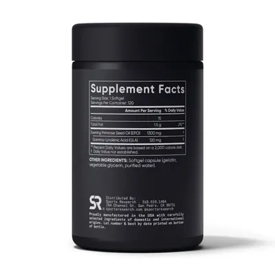 Примула вечірня Sports Research Evening Primrose Oil 1300 мг, 120 капсул