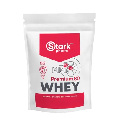 Протеїн сироватковий концентрат Stark Pharm Premium 80 Whey без смакових добавок, 500 г