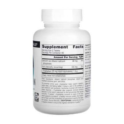 Триптофан Source Naturals L-Tryptophan 500 мг, 120 таблеток