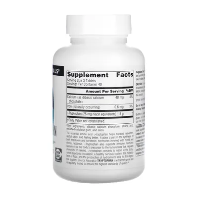 Триптофан Source Naturals L-Tryptophan 500 мг, 120 таблеток
