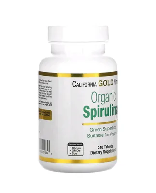 Спіруліна органічна California Gold Nutrition Organic Spirulina 500 мг таблетки №240