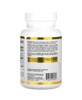 Спіруліна органічна California Gold Nutrition Organic Spirulina 500 мг таблетки №240