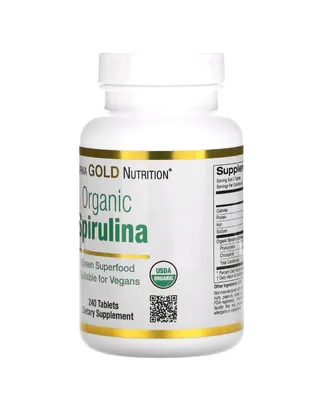 Спіруліна органічна California Gold Nutrition Organic Spirulina 500 мг таблетки №240