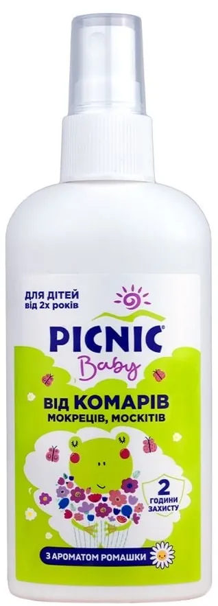 Спрей-лосьйон Picnic Baby від комарів, мокреців, москітів для дітей від 2 років, 100 мл