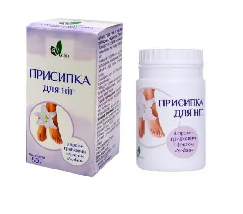 Присипка для ніг Vedan з протигрибковим ефектом, 50 г