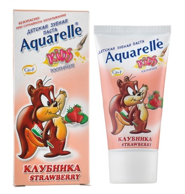 Зубная паста Aquarelle Kids Клубника детская, 50 мл