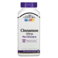 Корица + Хром 21st Century Cinnamon Plus Chromium 2000 мг, 120 растительных капсул