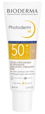 Гель-крем солнцезащитный Bioderma Photoderm М SPF50+ против пигментных пятен с тональным эффектом светлый, 40 мл
