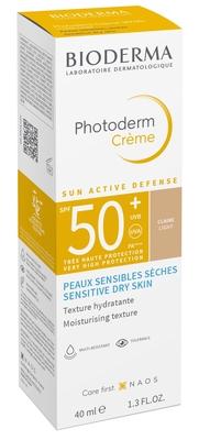 Крем сонцезахисний Bioderma Photoderm SPF50+ для чутливої та сухої шкіри з тональним ефектом світлий, 40 мл