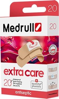 Набор пластырей медицинских Medrull Extra Care бактерицидный на полимерной основе, 20 штук