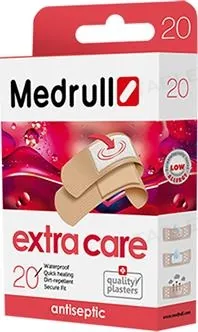 Набір пластирів медичних Medrull Extra Care антисептичний на полімерній основі, 20 штук