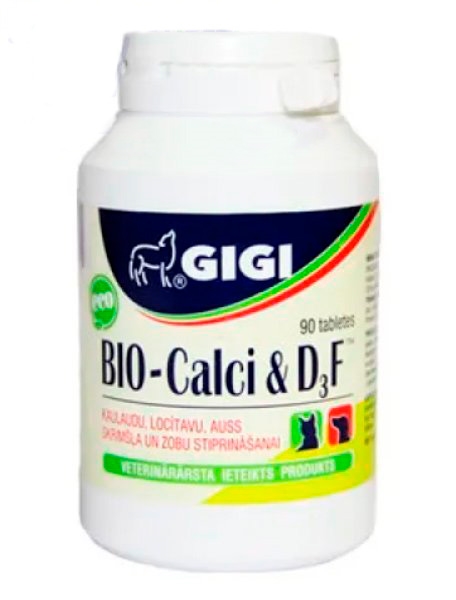Био Кальций GiGi витамины для собак и кошек (1 таблетка на 5 кг), 90 штук